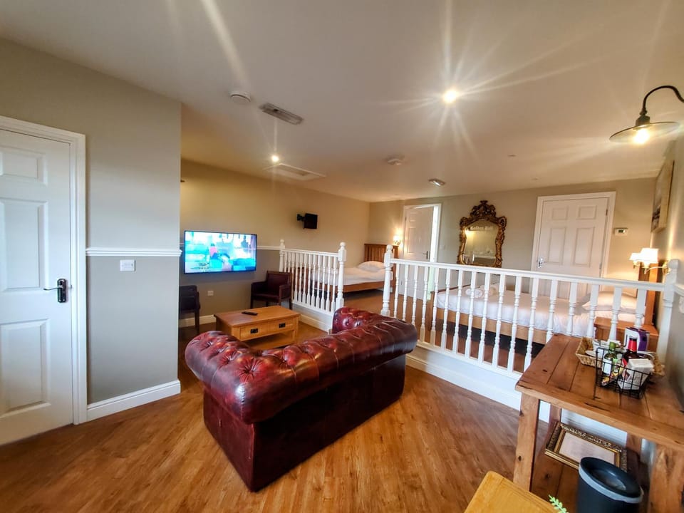 Bed, TV and multimedia, Living room, Photo of the whole room, Seating area, Bedroom