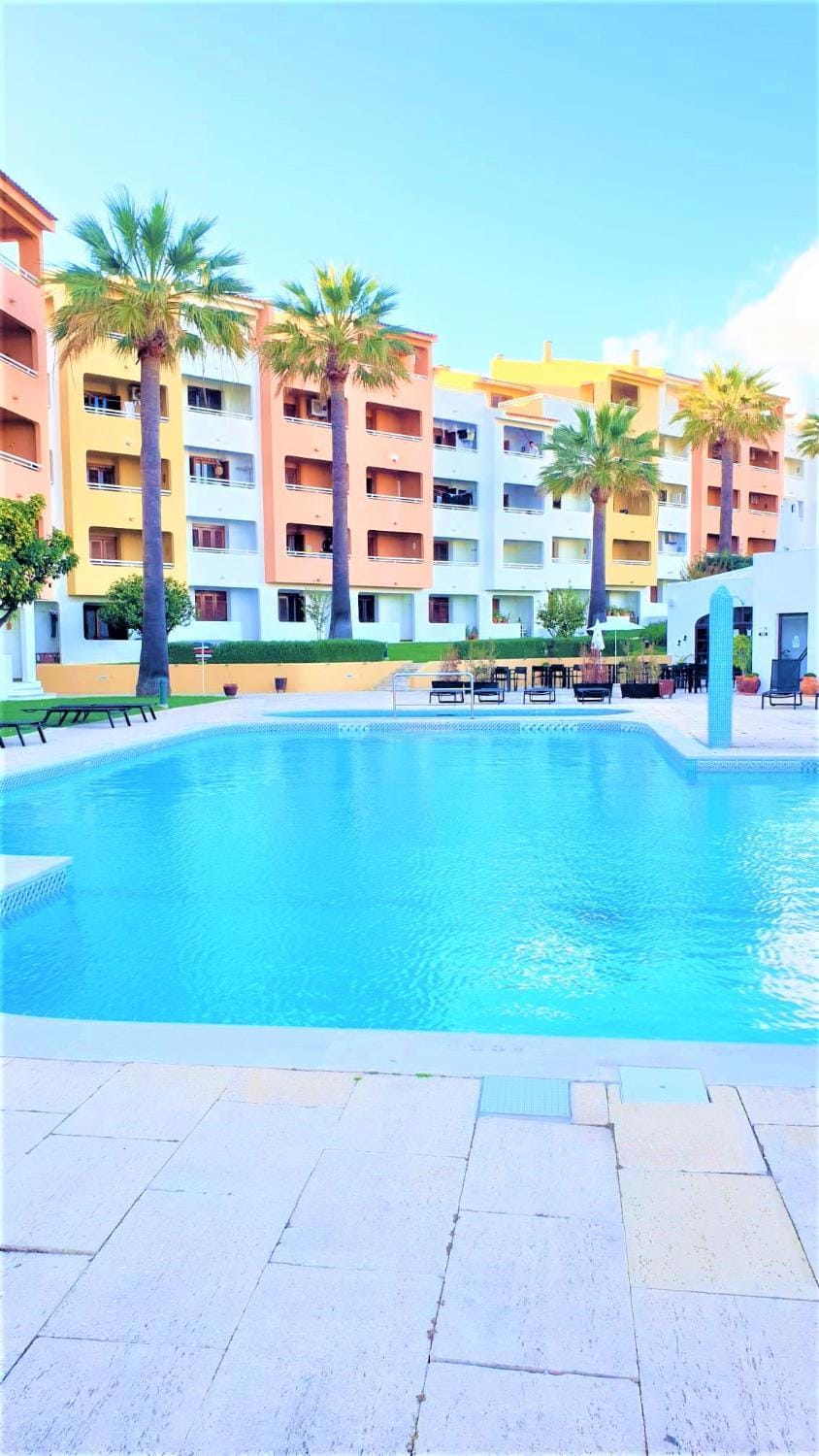Property building, Swimming pool, sunbed