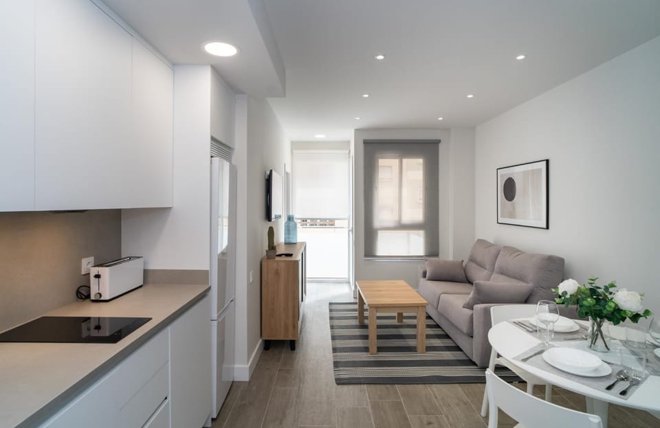 Kitchen or kitchenette, Living room, Dining area