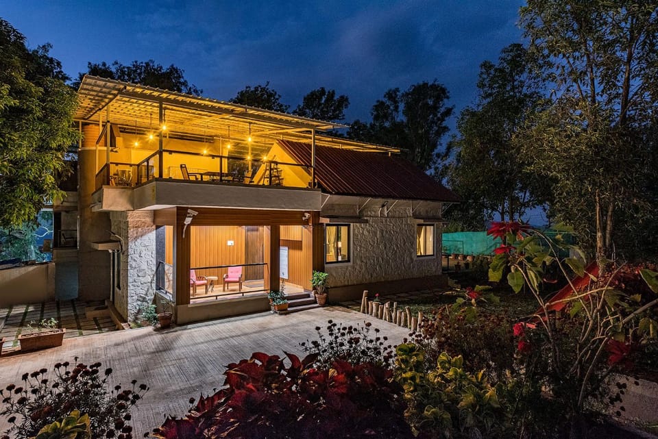 Property building, Night, Garden, Garden view, Sunset