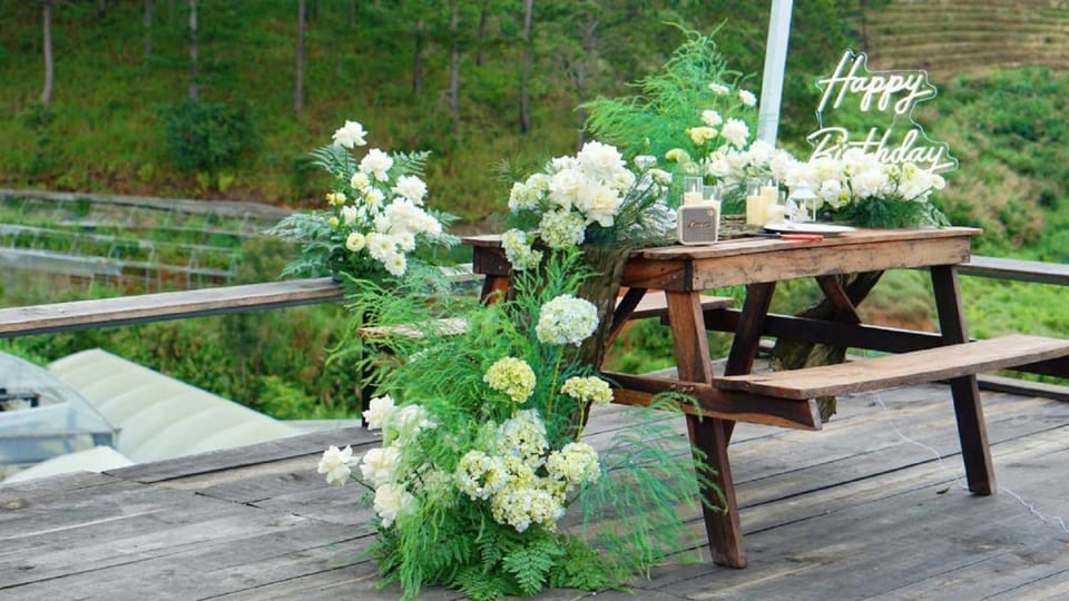 Natural landscape, Garden, Dining area