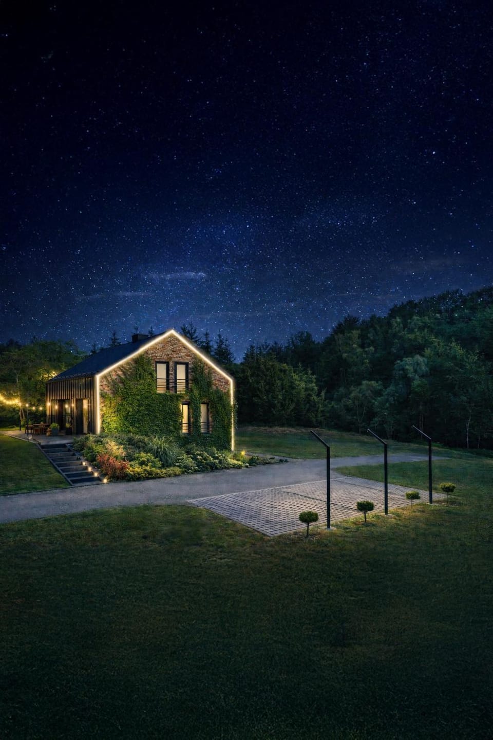 Property building, Night, Natural landscape