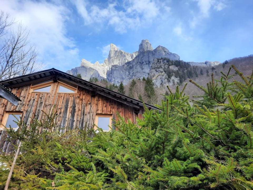 Property building, Spring, Natural landscape, Mountain view