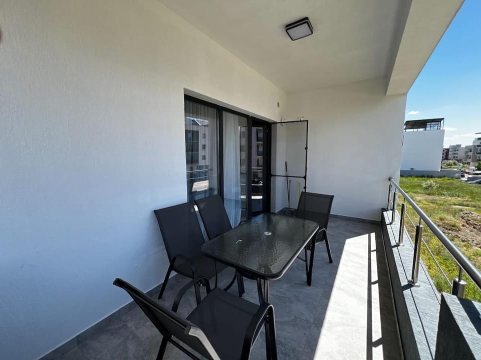 Property building, Patio, Day, View (from property/room), Balcony/Terrace, Living room, Seating area