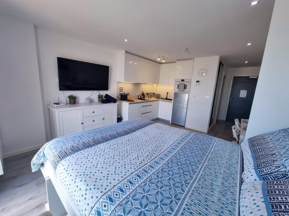 Bed, TV and multimedia, Kitchen or kitchenette, Photo of the whole room, Bedroom, minibar, oven