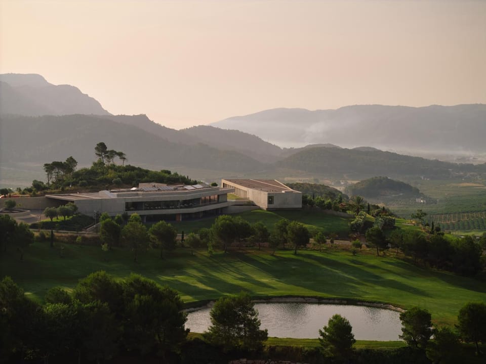 Property building, Bird's eye view, Mountain view, Sunrise