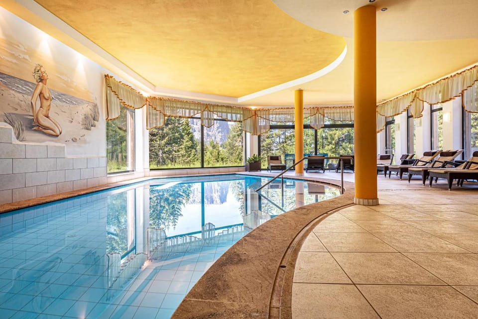 Property building, Living room, Swimming pool