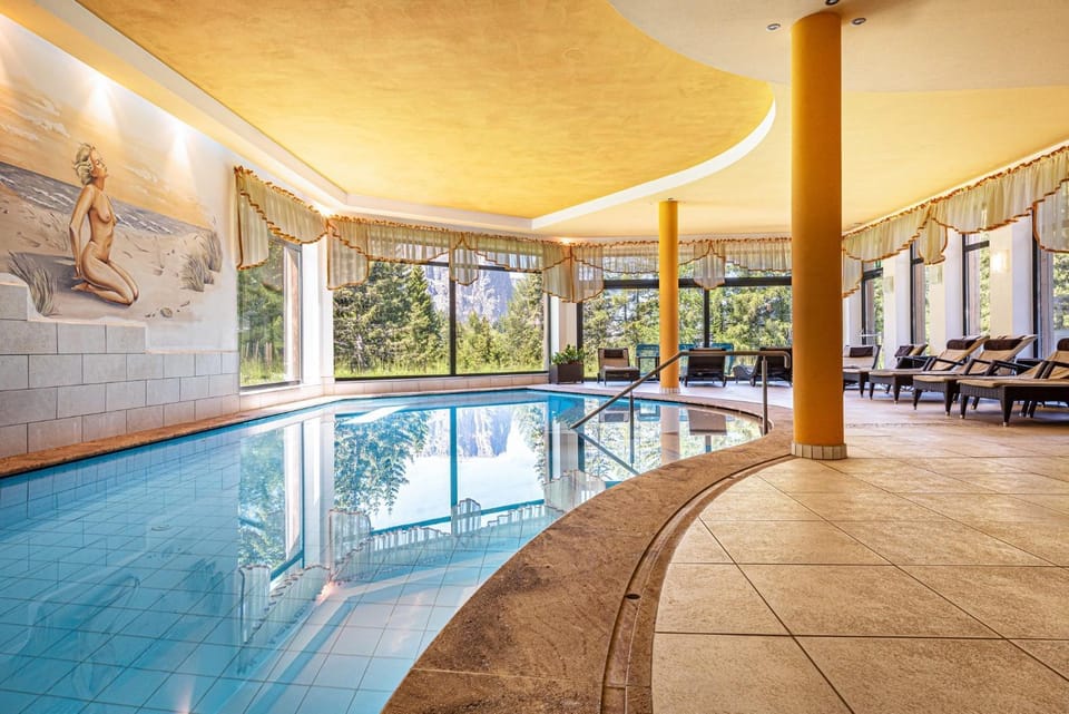 Property building, Living room, Swimming pool