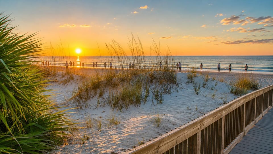 Natural landscape, Beach, Sea view, Sunset