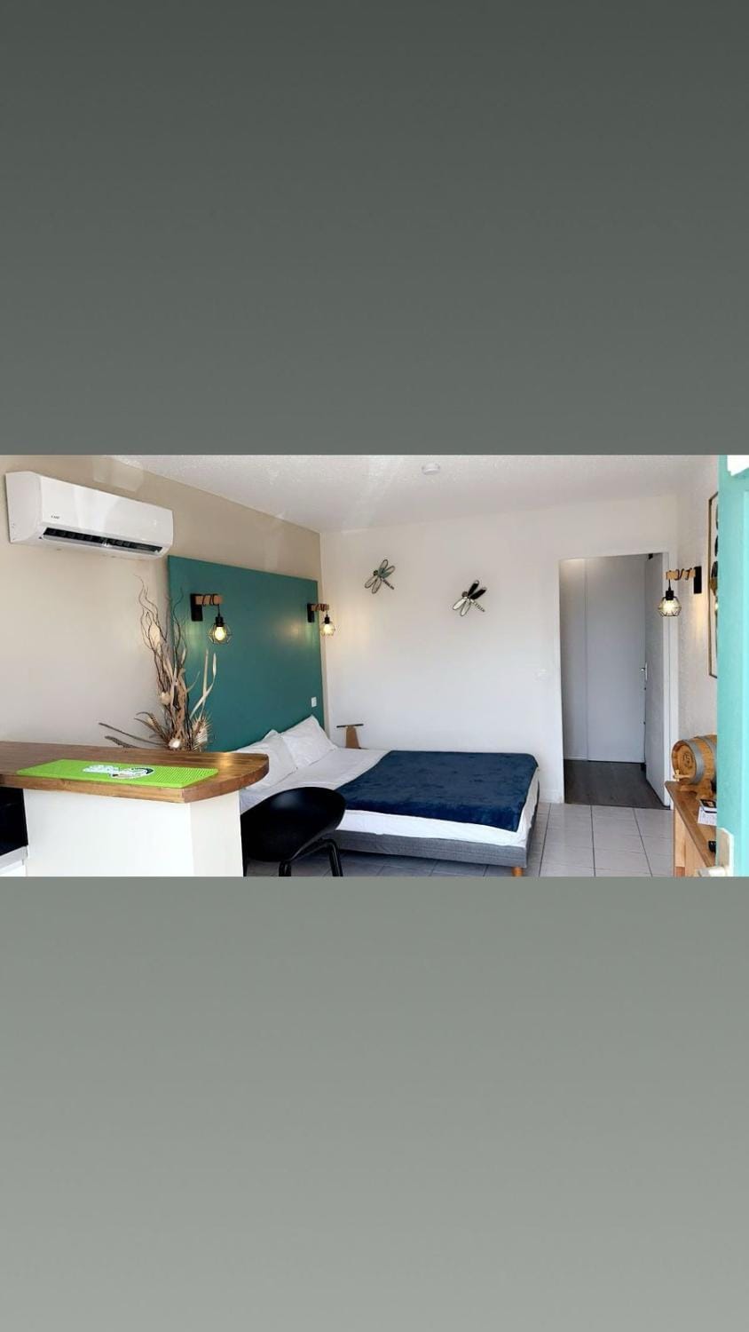 Bed, Lounge or bar, Photo of the whole room, air conditioner