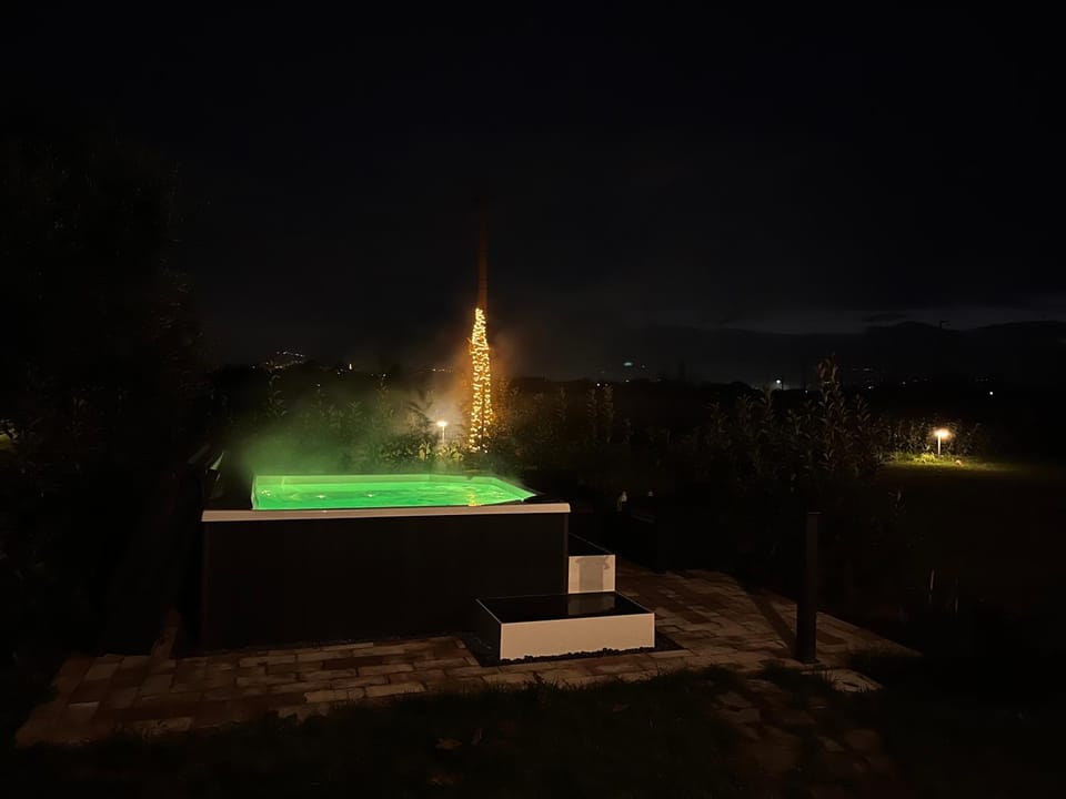 Night, Pool view, Swimming pool