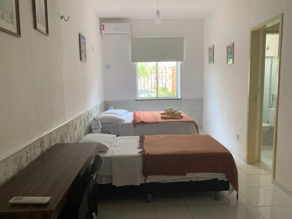 Bed, Photo of the whole room, Bedroom, towels, air conditioner