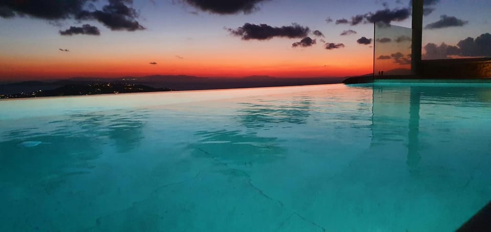 Pool view, Swimming pool, Sunset