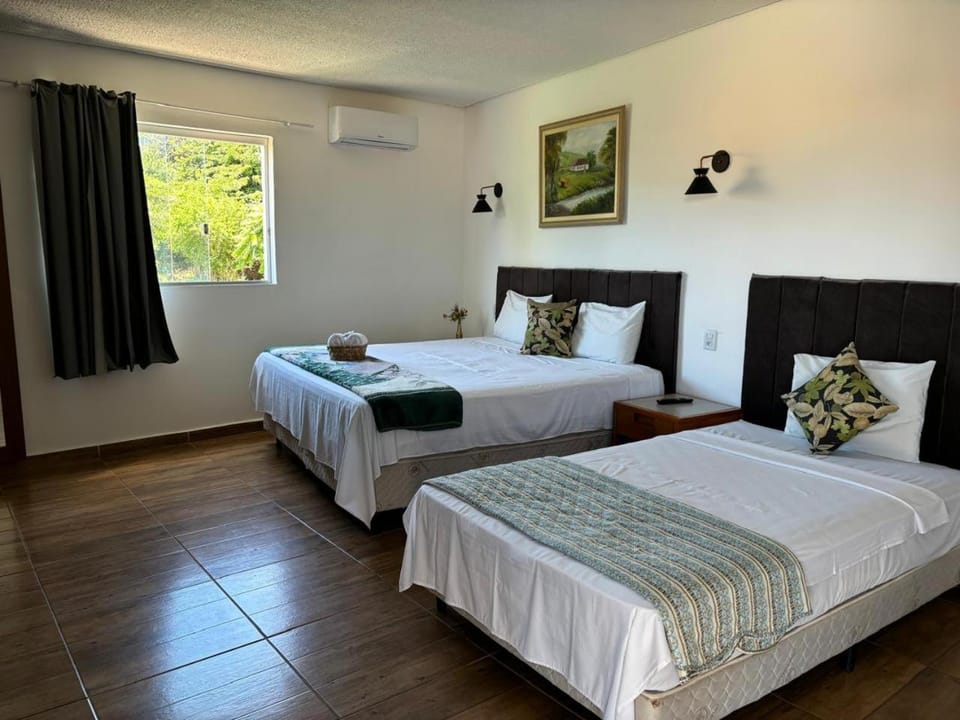 Bed, Bedroom, towels, air conditioner