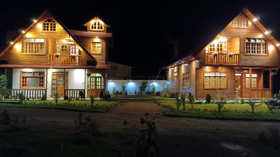 Property building, Night, Garden, Garden view