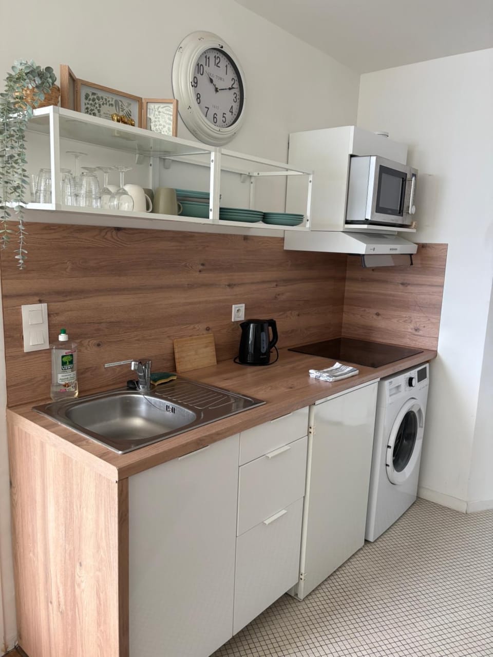 On site, microwave, washing machine, kitchen