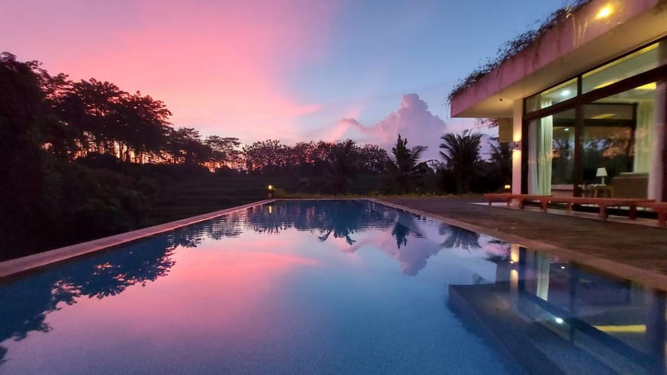 Natural landscape, Pool view, Swimming pool, Swimming pool, Sunset