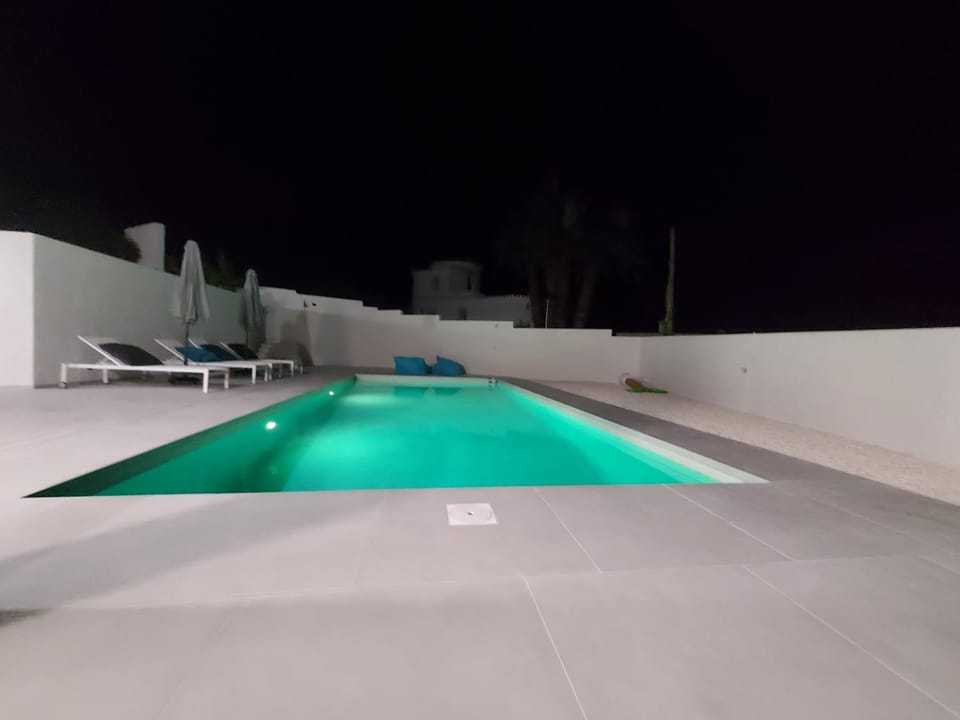 Night, Pool view, Swimming pool