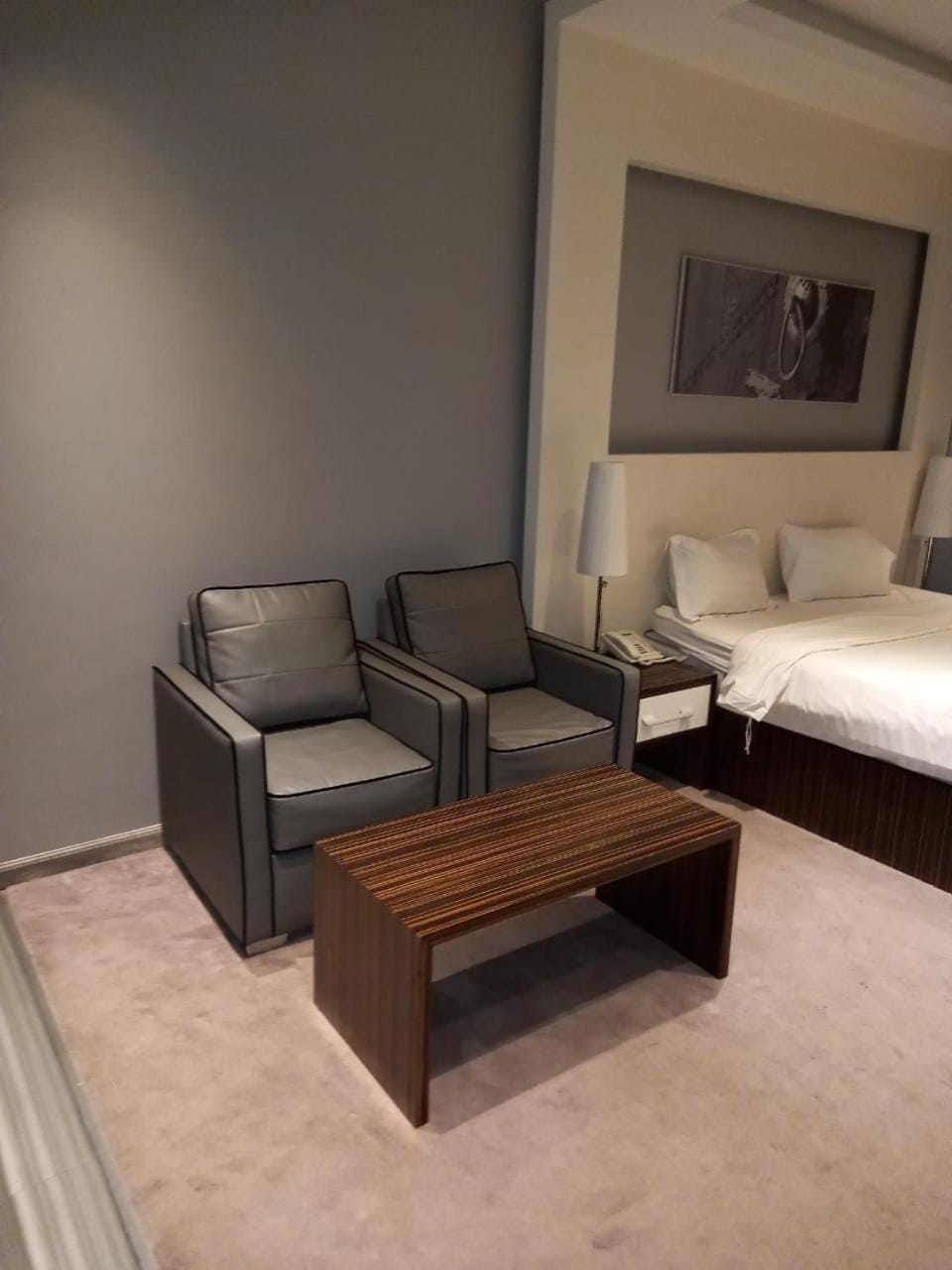 Bed, Seating area, Bedroom