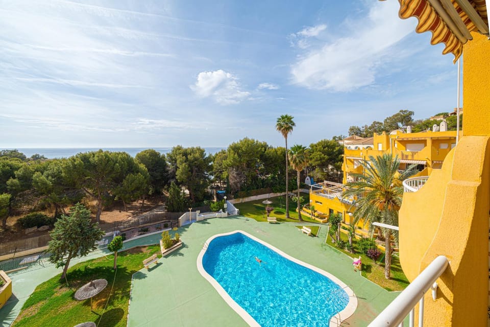 Property building, Living room, Swimming pool