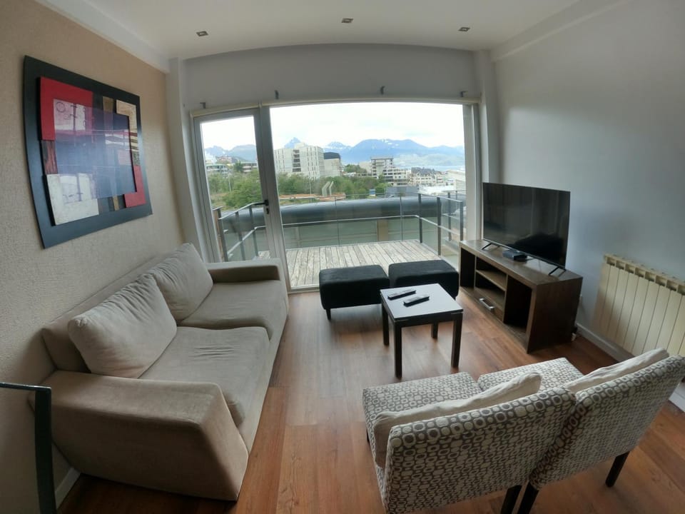 Living room, Seating area, Mountain view