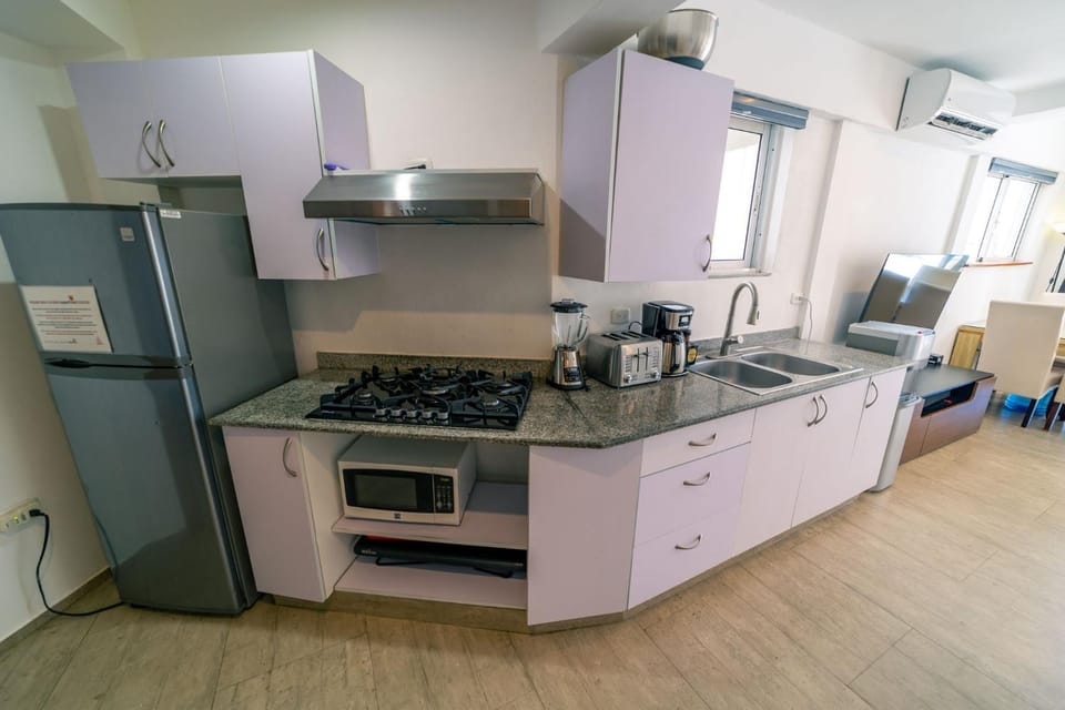 Kitchen or kitchenette, minibar, stove
