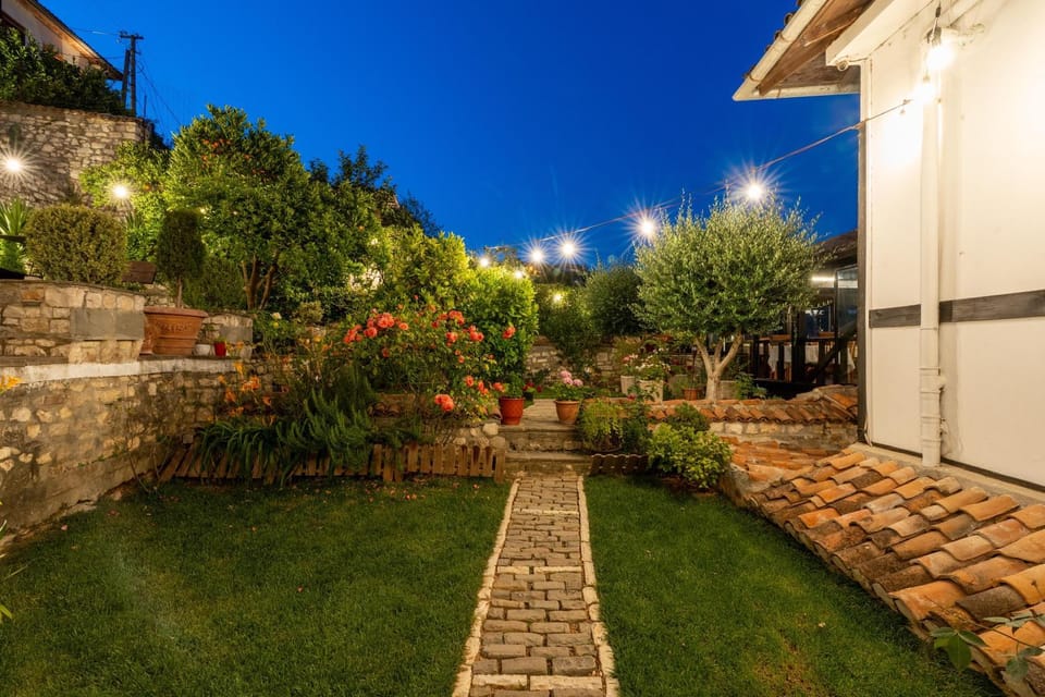 Property building, Night, Garden, Garden view