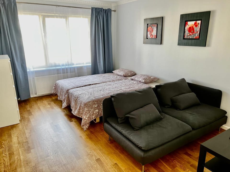 Bed, Living room, Photo of the whole room, Seating area, Bedroom