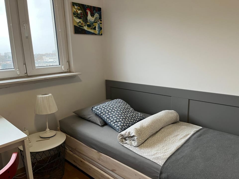 Bed, Living room, Photo of the whole room, Inner courtyard view