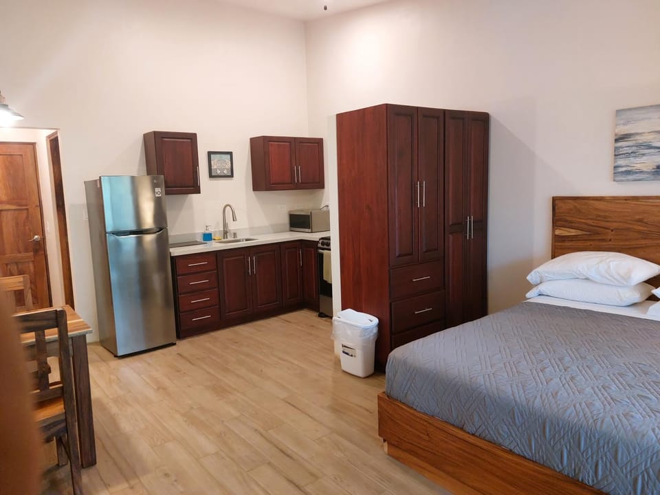 Bed, Kitchen or kitchenette, Photo of the whole room, Bedroom, minibar, wardrobe
