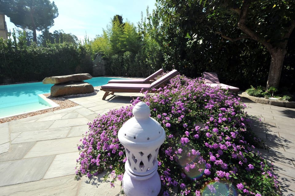 Spring, Day, Natural landscape, Garden, Garden view, Pool view, Swimming pool