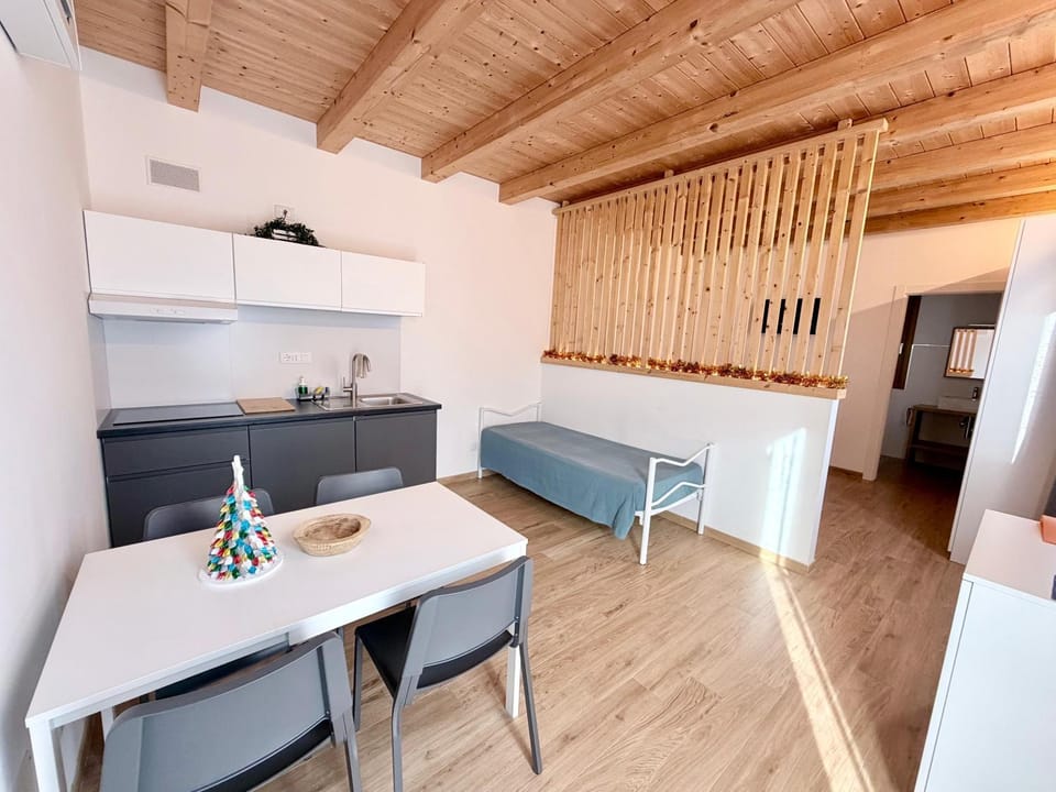 Kitchen or kitchenette, Living room, Dining area