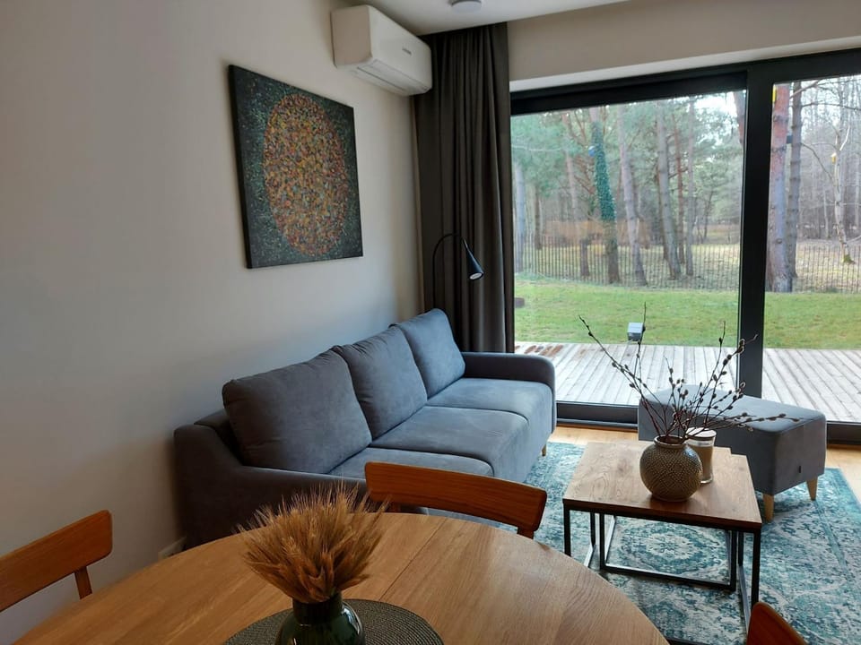 Living room, Seating area, Garden view