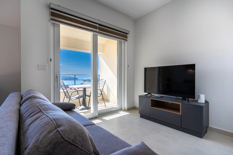 Living room, Seating area, Sea view