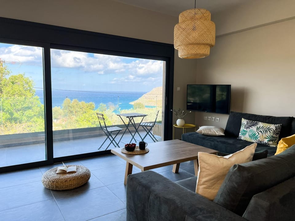Living room, Seating area, Sea view
