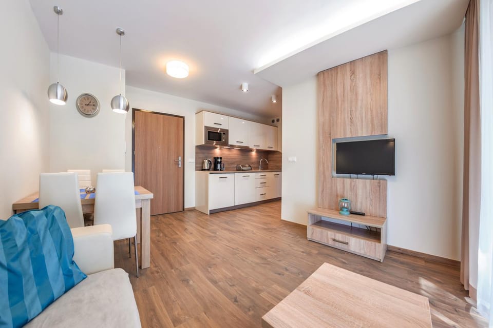 TV and multimedia, Kitchen or kitchenette, Living room, Seating area