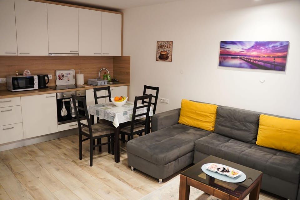 Living room, kitchen