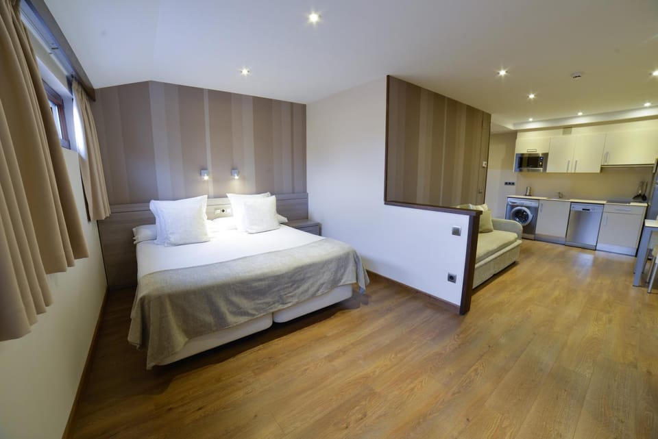 Bed, Kitchen or kitchenette, Living room, Photo of the whole room, Dining area, Bedroom