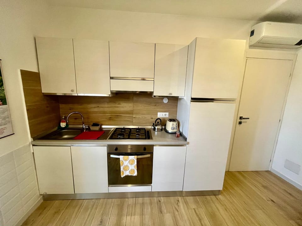 Kitchen or kitchenette, minibar, stove