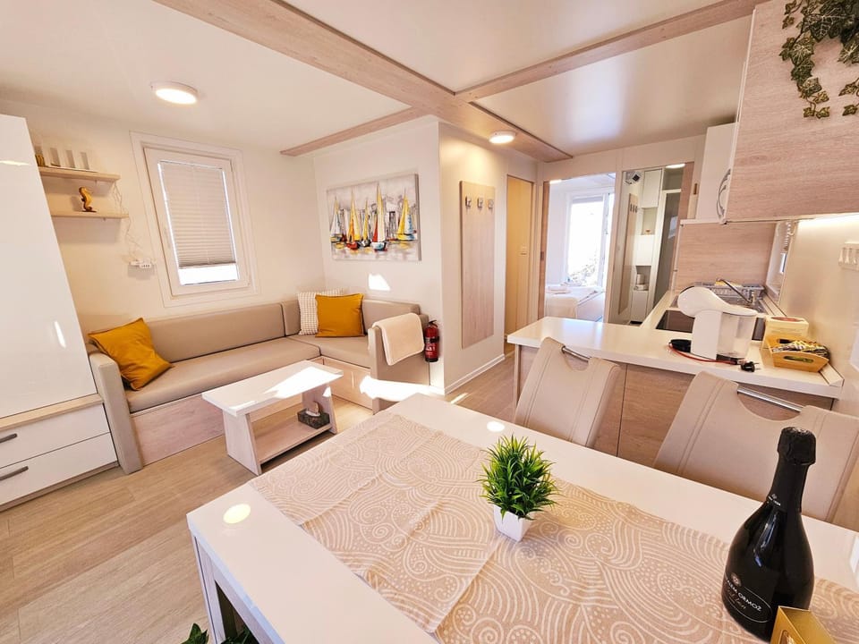 TV and multimedia, Kitchen or kitchenette, Living room, Photo of the whole room, Seating area, Dining area