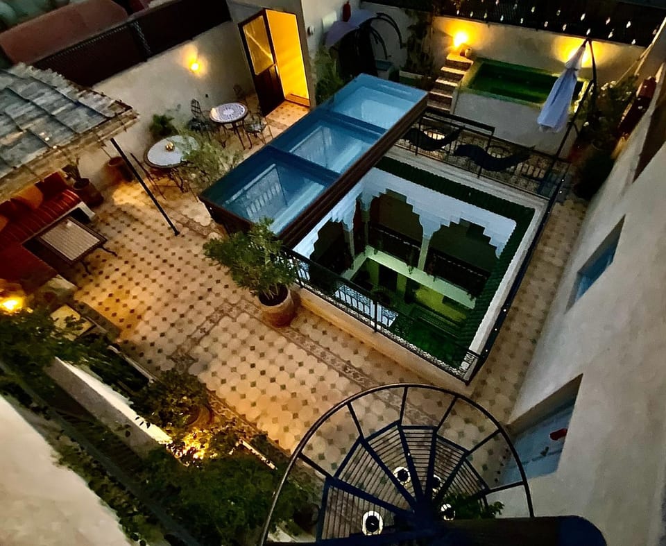 Property building, Patio, Night, Balcony/Terrace, Pool view, Inner courtyard view