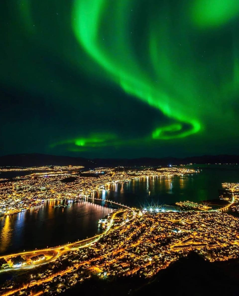 Night, City view, Sea view
