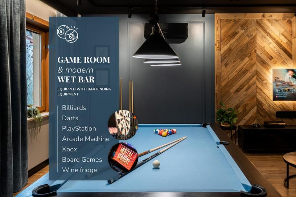 Billiard, Darts, Game Room, minibar