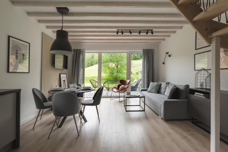 View (from property/room), Living room, Seating area, Garden view