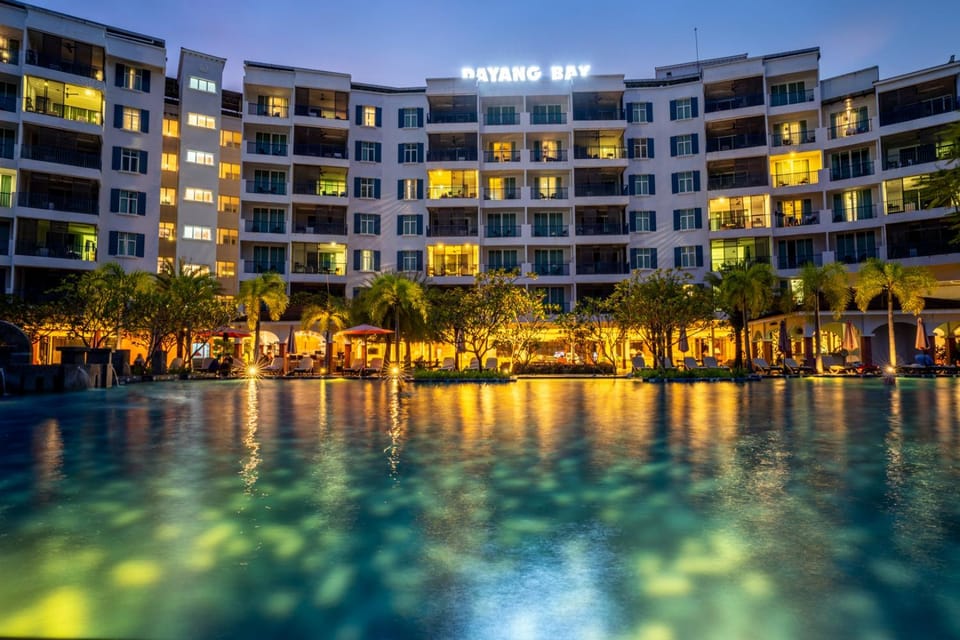 Night, View (from property/room), Pool view, Pool view, Swimming pool