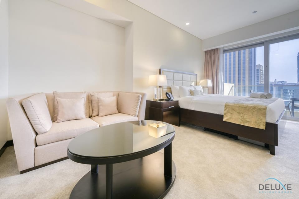 Bed, Living room, Seating area