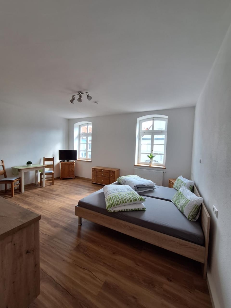 Bed, Living room, Photo of the whole room, Seating area, Bedroom