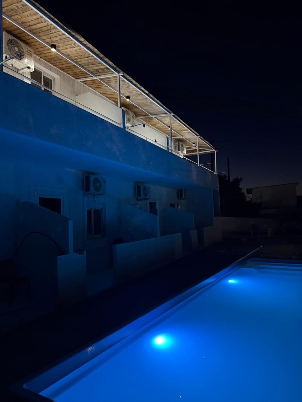 Night, Pool view, Swimming pool