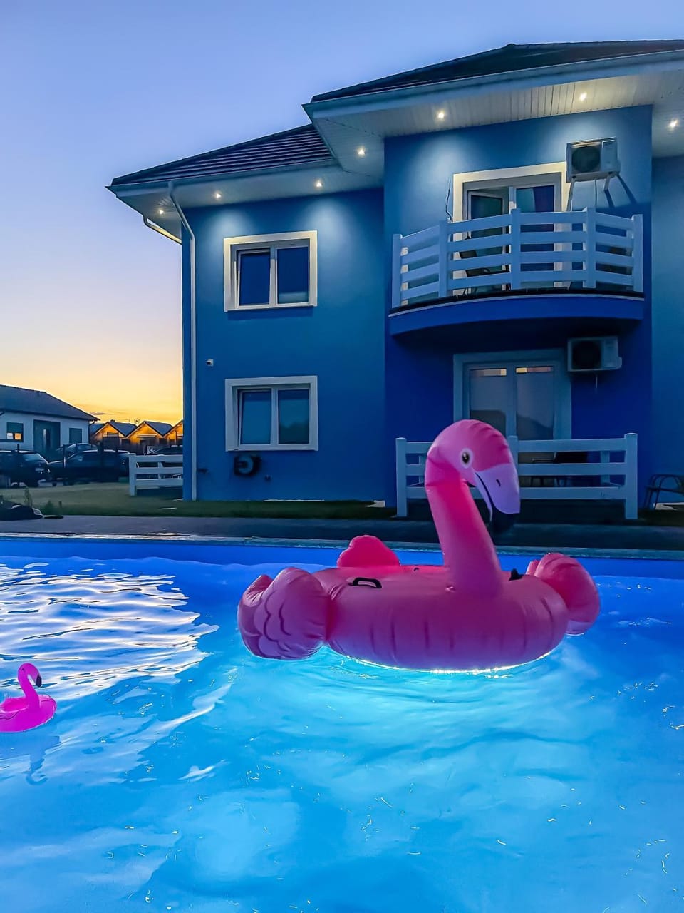 Property building, Swimming pool, Swimming pool, Sunset