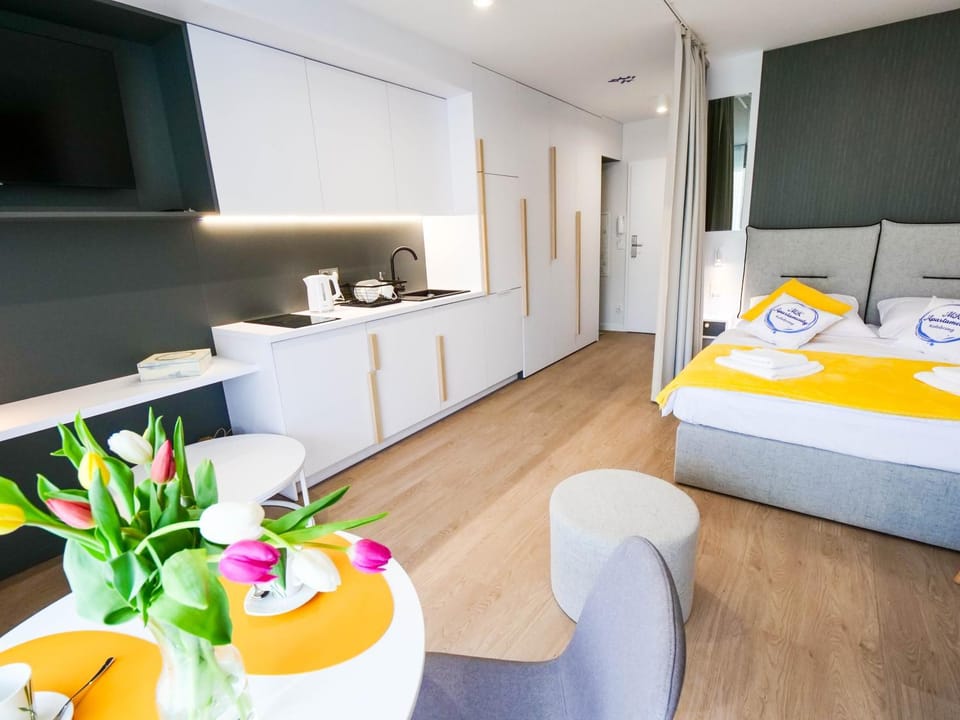 Communal lounge/ TV room, TV and multimedia, Balcony/Terrace, Kitchen or kitchenette, Living room, Photo of the whole room, Bedroom, microwave, stove, wardrobe